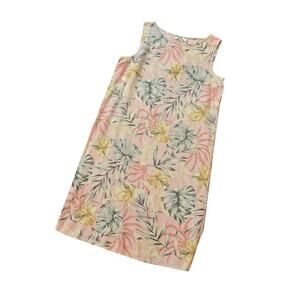 Natural elements silk pink floral shift dress Tropical womens 12 large resort